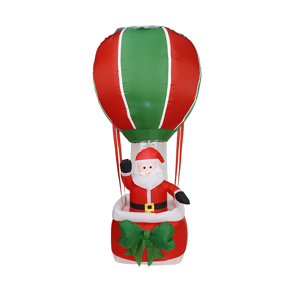 Babbo Natale gonfiabile da 180 cm in piedi su decorazione esterna in mongolfiera (led integrato)