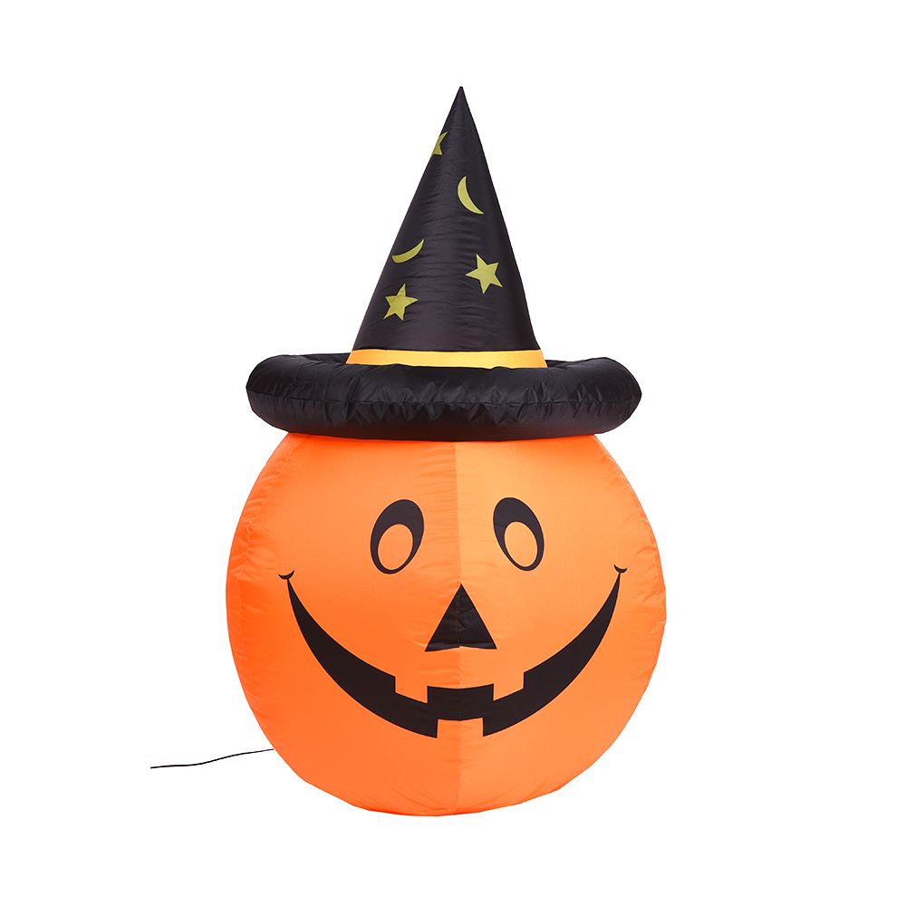 120 cm Halloween cappello da mago gonfiabile zucca decorazione esterna (led integrato)