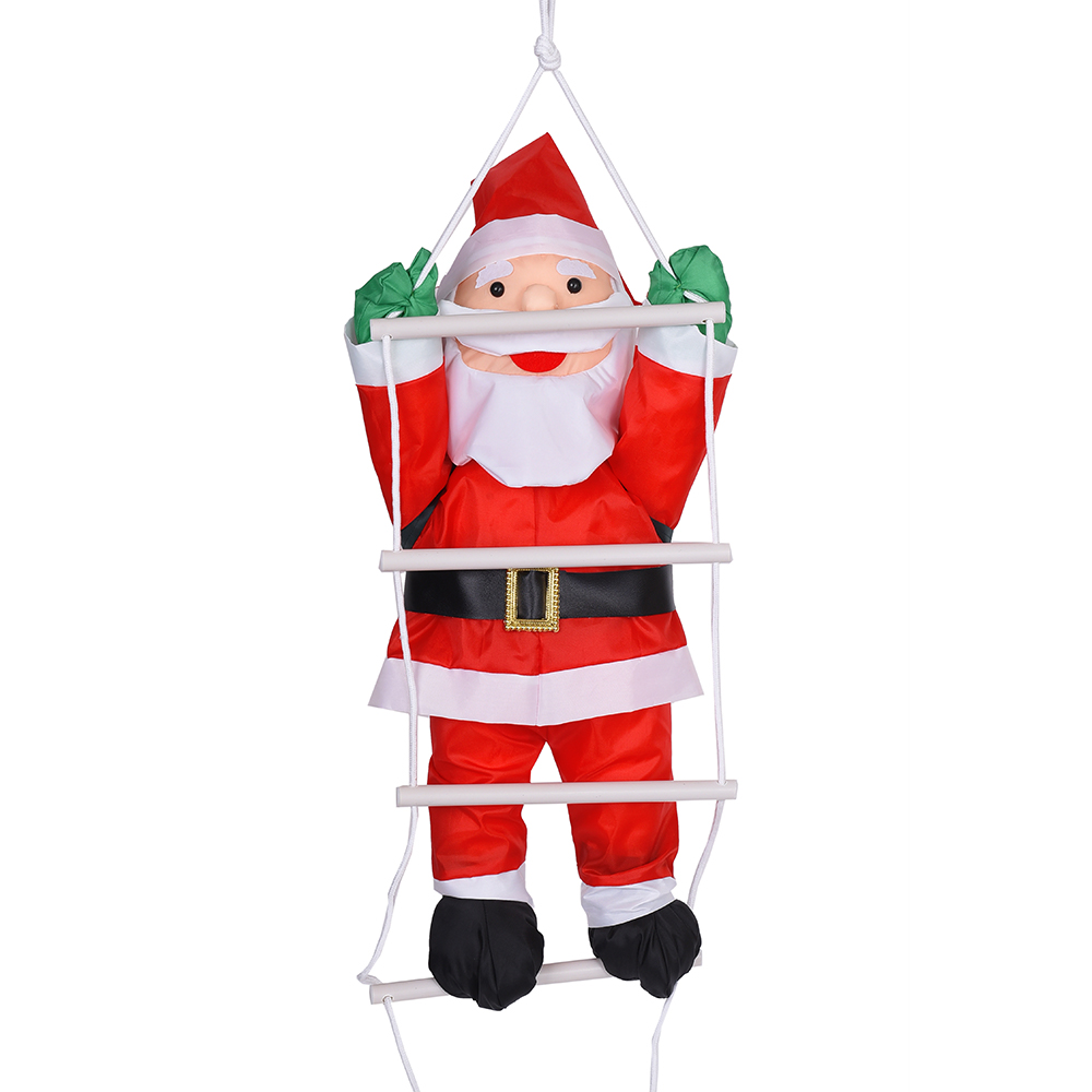 60CM Cartone animato Babbo Natale che si arrampica su corda/scala/presente/altalena