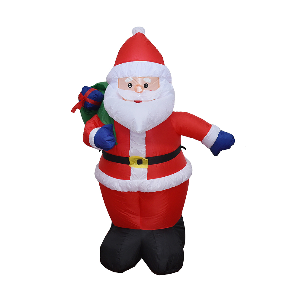 Babbo Natale gonfiabile natalizio da 120 cm con decorazione esterna per borsa regalo (led integrato)